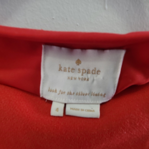 Kate Spade Red Short Sleeve Sheath Dress Size 4 – Side Zip, Lined - Picture 3 of 6